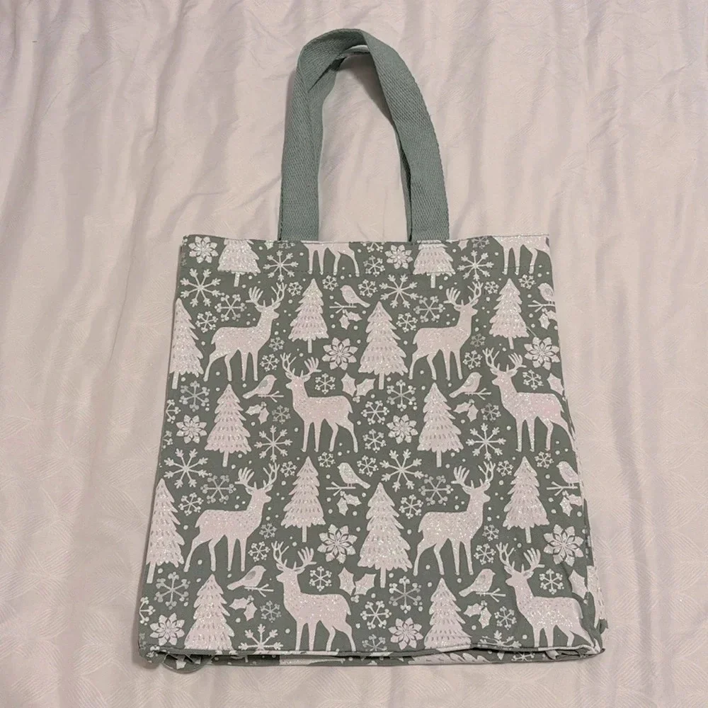 New Shimmer Mint Green Winter Tote Bag